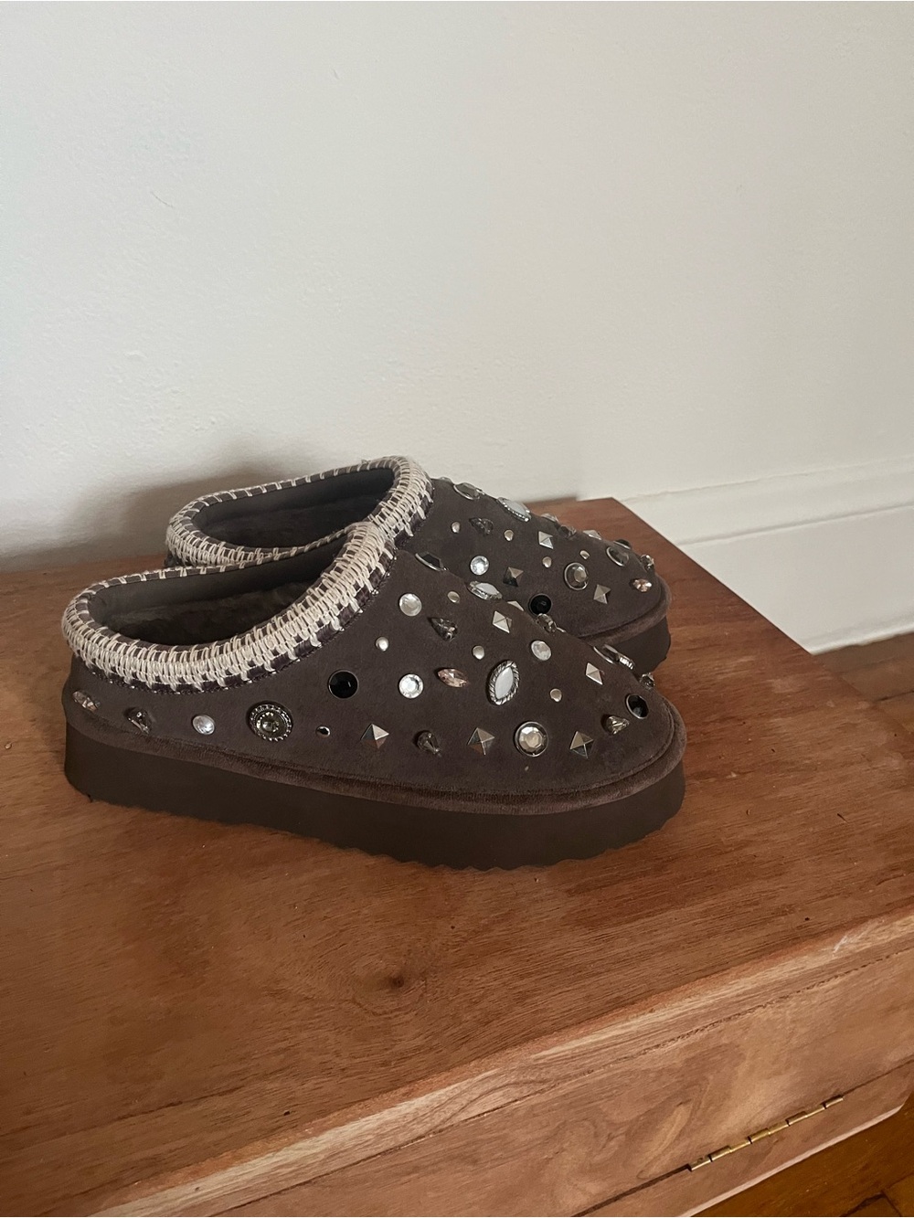 Steve Madden Brown Jeweled Slip-On Clogs for Women